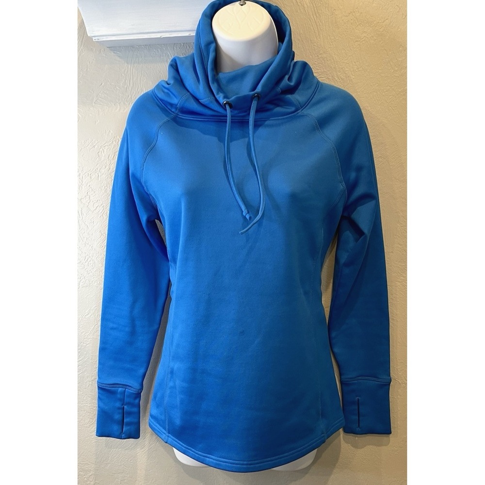 Athleta Sweater Athletic Funnel Drawstring‎ Neck Long Sleeve Blue Womens Size XS